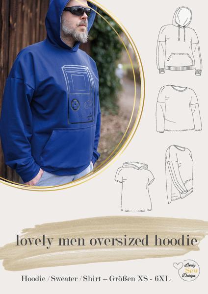 lovely men oversized hoodie Papierschnittmuster XS-6XL